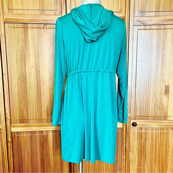 Torrid 1 1X Super Soft Knits Lightweight Hooded Cardigan w/ Pockets Blue Green - Picture 5 of 8